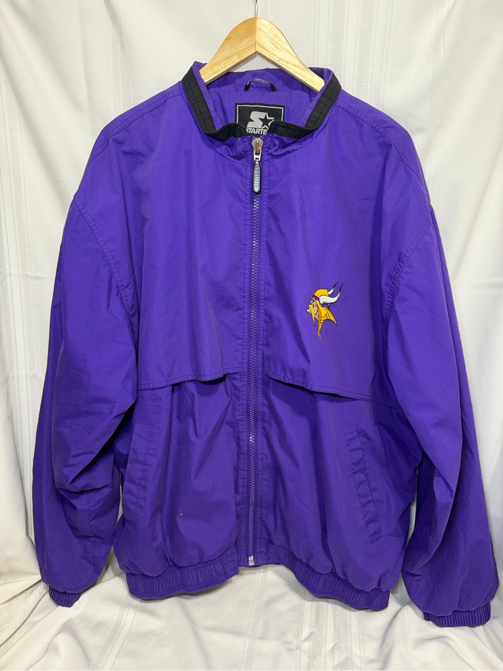 STARTER Purple Hooded Zip Jacket with Black Trim